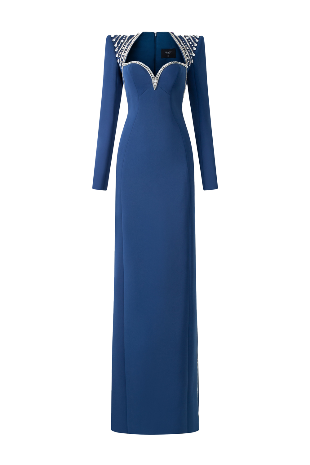 Long Sleeve Chest Cup Straight Dress - TRACY COUTURE